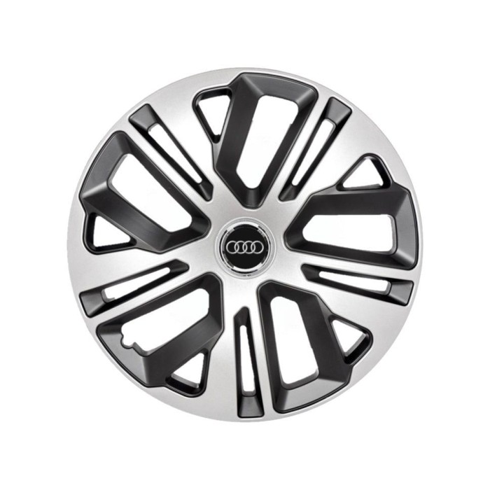 Set 4 Capace Roti 15 inchi (R15) Raven Gri-Negru, Compatibile Cu Audi