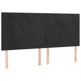 Cumpara ieftin Tablie de pat neagra 160x5x118/128 cm catifea