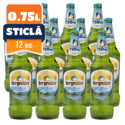 Bere BERGENBIER Blonda, 0.75L, Sticla, 12 Buc/Bax, Bergenbier Bere, Bere, Bere Blonda, Bere Alcool, Bergenbier Bere Blonda, Bere Pasteurizata, Bere 0, foto