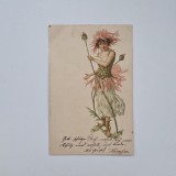 Carte Postala tematica alegorica, litografie, circulata cu timbru in anul 1900 Timisoara - Temesvar / Banat / Romania / Austro- Ungaria