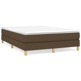 Cumpara ieftin Pat continental cu saltea, maro inchis, 140x200 cm, textil
