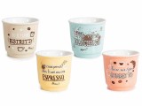 Cumpara ieftin Set 4 pahare portelan multicolor pentru cafea Coffee &Oslash; 6 cm x 6 H, 90 ml