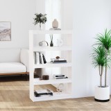 VidaXL Bibliotecă/Separator cameră alb, 80x30x135,5 cm, lemn masiv pin