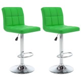 Cumpara ieftin Scaune de bar, 2 buc., verde, piele ecologica
