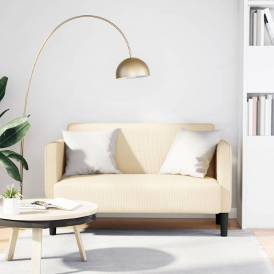 vidaXL Canapea Loveseat crem 109 cm țesătură velur 4100524 foto