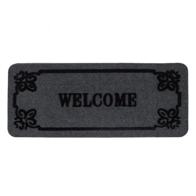 Covoraș Intrare, Welcome, Mocheta, Gri, 60x25cm foto