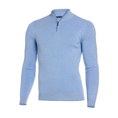 Pulover bărbați slim bleu PL017 foto