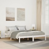vidaXL Cadru pat foarte lung fără saltea alb 140x220 cm lemn masiv pin