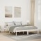 vidaXL Cadru pat foarte lung fără saltea alb 140x220 cm lemn masiv pin 852421
