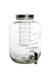 Dozator de limonadă din sticlă cu buzunar pentru gheață și robinet, transparent, 4 litri, 30 x 22 cm