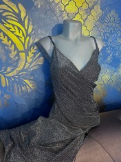 Rochie gri, lunga , eleganta, de ocazie marimea S