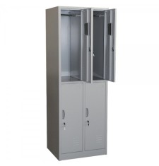 Vestiar metalic Premium cu 4 usi (2x2) 600x500x1800 mm (LxlxH), Asamblat, PLUS