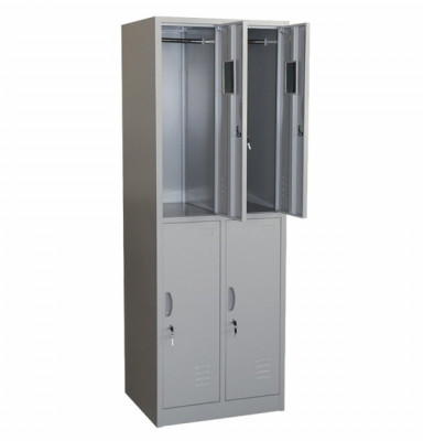 Vestiar metalic Premium cu 4 usi (2x2) 600x500x1800 mm (LxlxH), Asamblat, PLUS foto