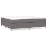 Cumpara ieftin Pat box spring cu saltea, gri inchis, 200x200 cm, textil