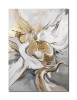 Tablou abstract in alb cu auriu pictat manual, Imaginatie 2, 70x50cm ulei pe panza in cutit efect 3D, Vicentiu Done