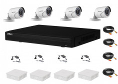 Kit 4 camere supraveghere 2MP, IR 20m HikVision + DVR 4 Canale HDCVI Full HD Dahua + Sursa + Cablu + Doza foto