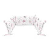 Aparatoare pentru patut, MimiNu, Din bumbac certificat Oeko Tex Standard 100, 180x30 cm, Cu panglici, Design, Pink Ballerina