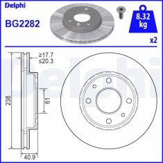 DELPHI BG2282 Disc frana foto