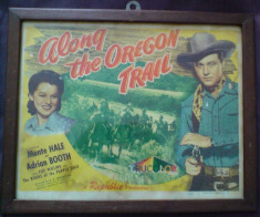 Afis original film celebru american , 70 ani vechime, Along the Oregon trail foto