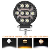 Cumpara ieftin Proiector LED Halogen cu Lumina Alba si DRL Portocalie, 9-30V, Rezistent la Apa IP68