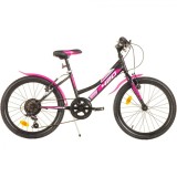 Bicicleta copii Dino Bikes 20&quot; MTB fete Sport negru cu 6 viteze