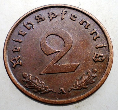 2.849 GERMANIA 2 REICHSPFENNIG 1938 A foto