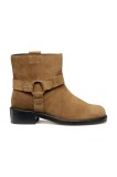 Geox cizme din piele &icirc;ntoarsă D NALVIA culoarea maro, cu toc plat, D565QB 00022 C6372