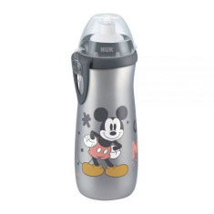 Cana Nuk Sport 450 ml cu Adaptor Push-Pull de la 36 luni Mickey Argintiu