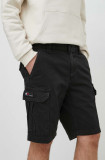 Tommy Jeans pantaloni scurți bărbați, culoarea negru, DM0DM18809