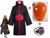 Costum Naruto Tobi Obito Uchiha: roba/pelerina + masca + inel Naruto (130-150cm)