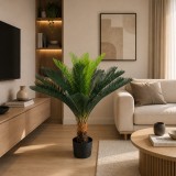 Planta Artificiala Copac Tip Palmier, 18 frunze, 95 cm, Verde, cu Ghiveci