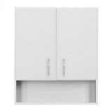 Dulap Suspendat Baie Bianca Plus 60 Alb Lucios, 2 Uși MDF, Montat, 70x60x20 cm - Mobilier Hol Premium