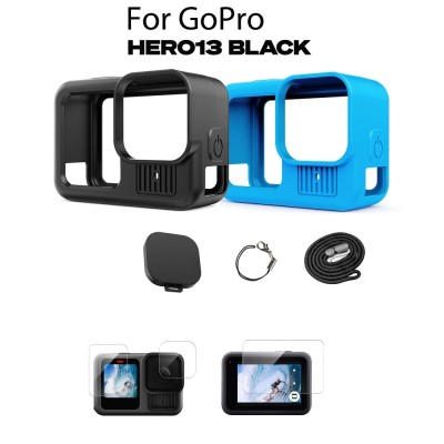 Husa silicon + protectie obiectiv + folii sticla display GoPro Hero 13 Black foto
