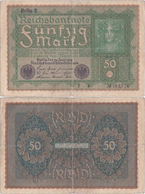 1919 (24 Iunie), 50 Mark (P-66.2) - Reihe 2 - Germania foto