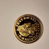 Di.202. Moneda 4 Louis d'Or 1644 Ludovic al XIVreplica placata cu aur