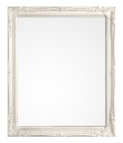 Oglinda decorativa perete cu rama lemn alb patinat Miro 46x3x56 cm
