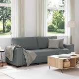 VidaXL Canapea cu 3 locuri, țesătură gri &icirc;nchis, 180 cm 4105177
