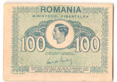 SV * Romania 100 LEI 1945 * REGELE MIHAI I AUNC+ / UNC foto
