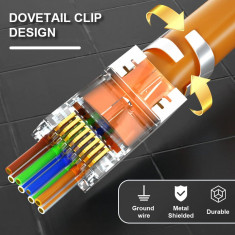 Conector ecranat Rj45 cat7 pass through mufa rj45 cat7 25buc