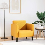 Cumpara ieftin Canapea scaun cu cotiere galben deschis 54 cm țesătură velur