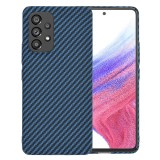 Husa slim carbon pentru samsung galaxy a53 5g - protectie premium fibershell, cyan
