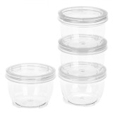 Set Cutii Organizare, Model Mini Rotund, Transparent, Capacitate 235ml, 4 Bucăți, Oem
