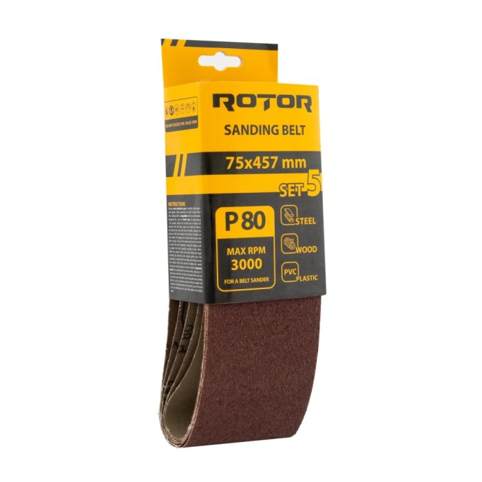 Banda de slefuit ROTOR P80 75*457 set 5 Innovative ReliableTools