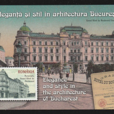 Romania 2023-Eleganta si stil in arhitectura Bucurestiului,colita dantelata ,MNH
