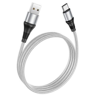 Cablu USB Hoco X50, USB-A la Type-C, 3A, 1m, Gri foto