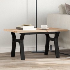 vidaXL Masă de cafea, cadru Y, 80x50x40,5 cm, lemn masiv pin și Oţel