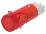 Lampă de control roșie cu neon 230VAC &Oslash;12mm
