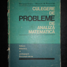 Mariana Craiu - Culegere de probleme de analiza matematica (1976, cotor uzat)