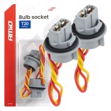Soclu bec T20 LED 12V W21W WY21W W3x16d 7440 T20 2 buc. AMIO-04833