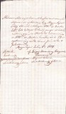 A3751N Zălogire de păm&acirc;nt pentru un &icirc;mprumut de bani, 1854, T&acirc;rgu Lăpuș, limba maghiară, h&acirc;rtie cu filigran No 3 1840